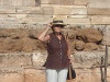Inge at the temple of Poseidon at Cape Sounion
