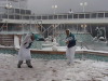 Ruel and Ed have a snow ball fight